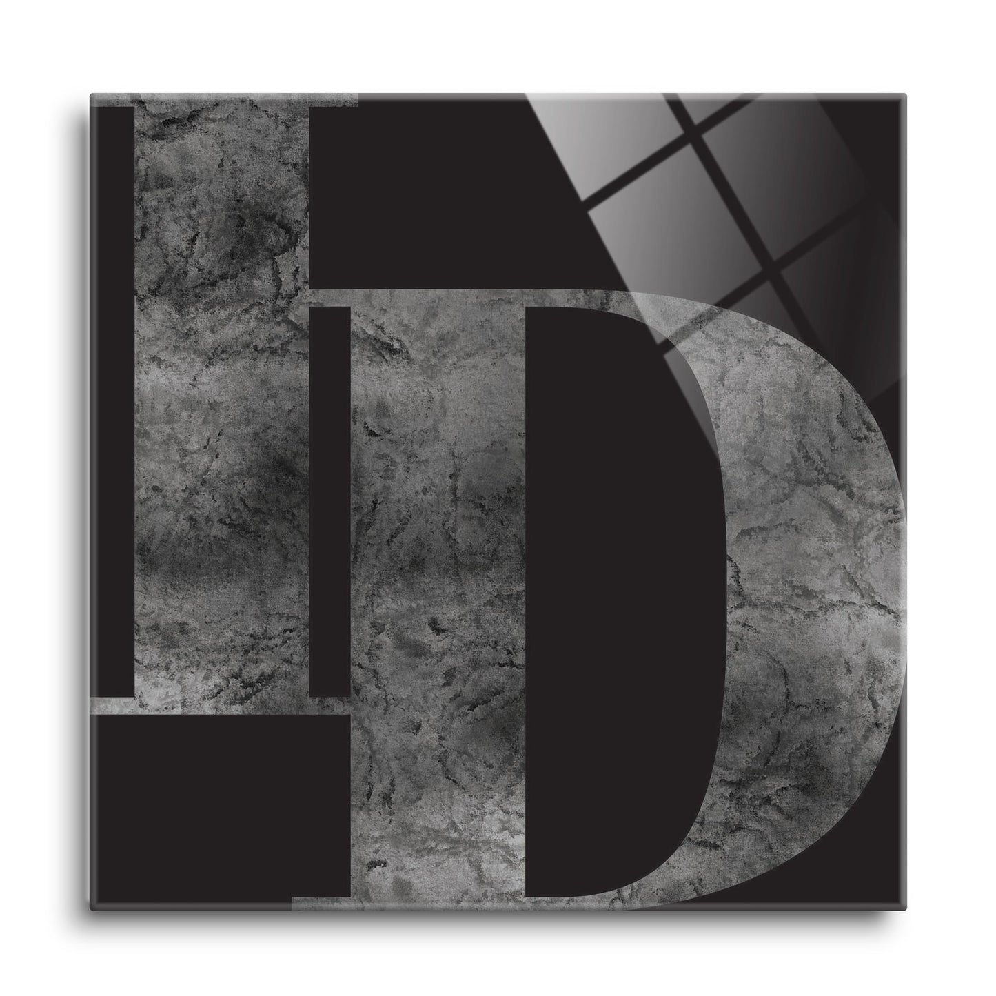 Minimalist B&W Idaho Black Initials | Hi-Def Glass Art | Eaches | Min 1