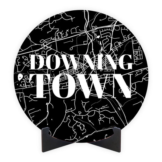 Minimalistic B&W Pennsylvania Downingtown Map | Wood Sign | Eaches | Min 1