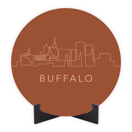 Modern Minimalist New York Buffalo Skyline | Wood Sign | Eaches | Min 1