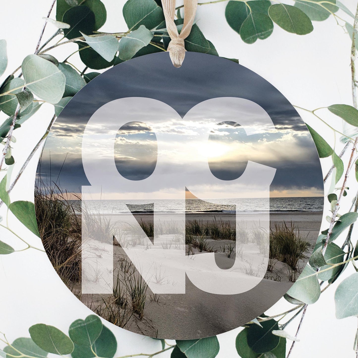 OCNJ Photo With Text | Wood Ornament | Eaches | Min 1