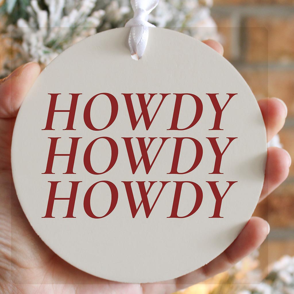 Modern Minimalist Texas Howdy | Wood Ornament | Eaches | Min 6