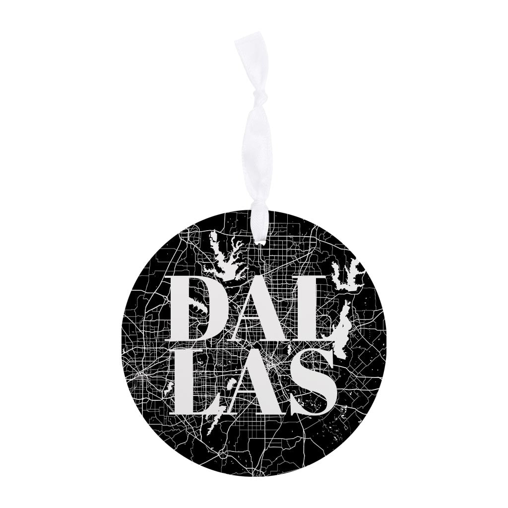 Modern Black Dallas Map | Wood Ornament | Eaches | Min 6