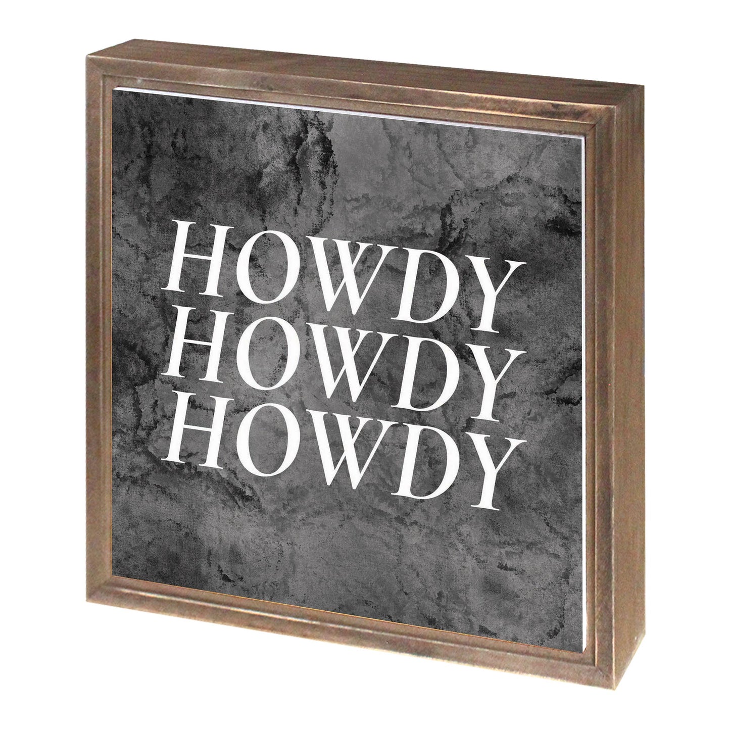 Minimalistic B&W Texas Textured Howdy | Wood Sign | Eaches | Min 1