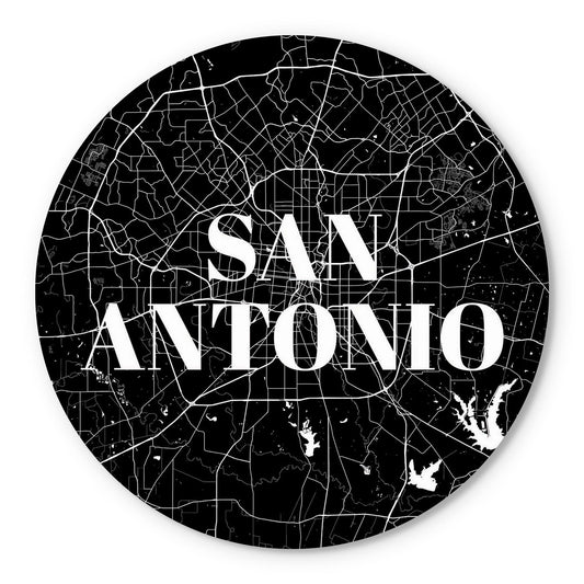 Minimalistic B&W Texas San Antonio Map | Wood Sign | Eaches | Min 1