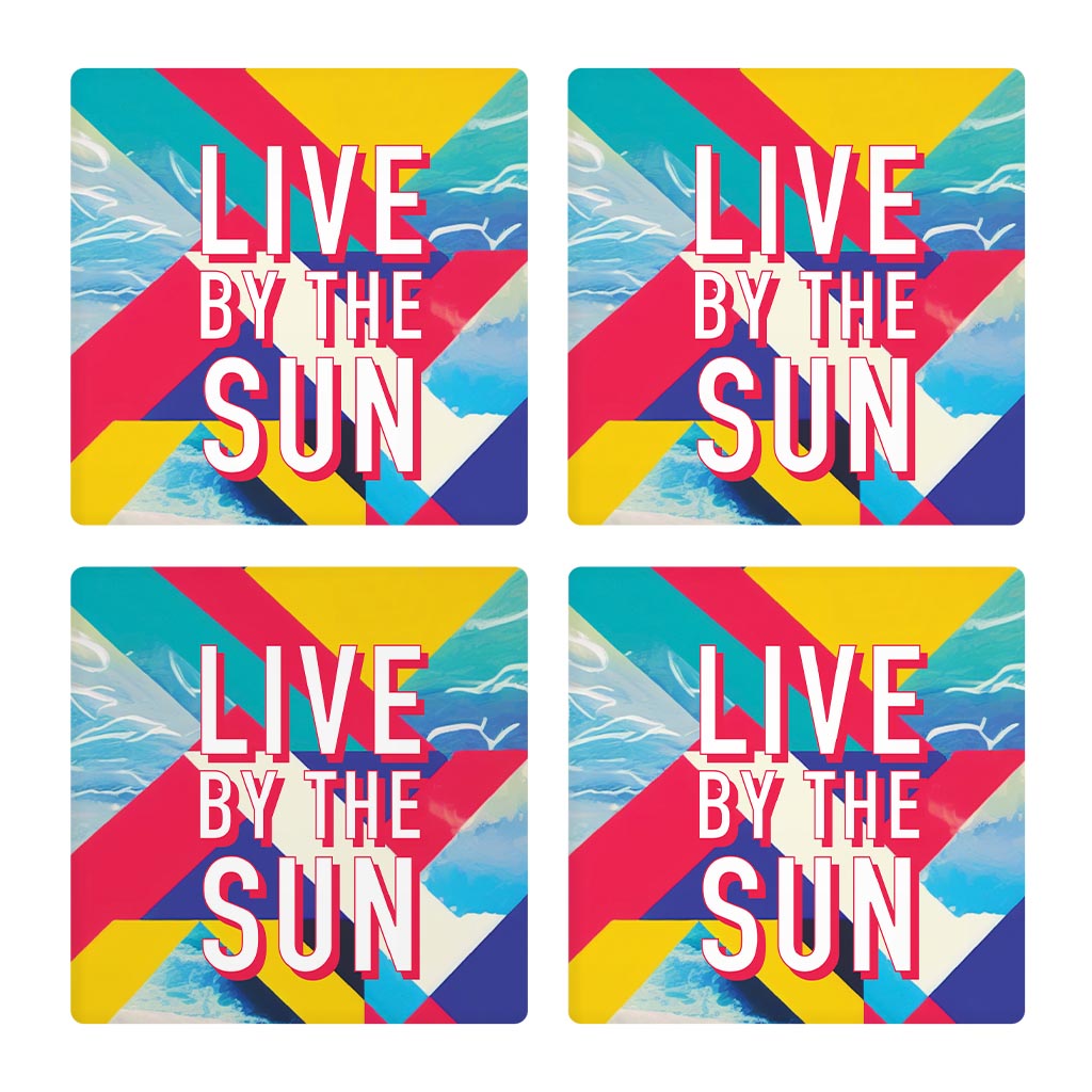 Live By The Sun | Absorbent Coasters | Set of 4 | Min 2