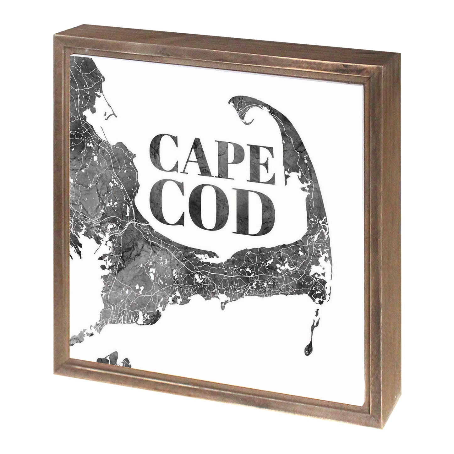 Minimalistic B&W Cape Cod Map | Wood Sign | Eaches | Min 1