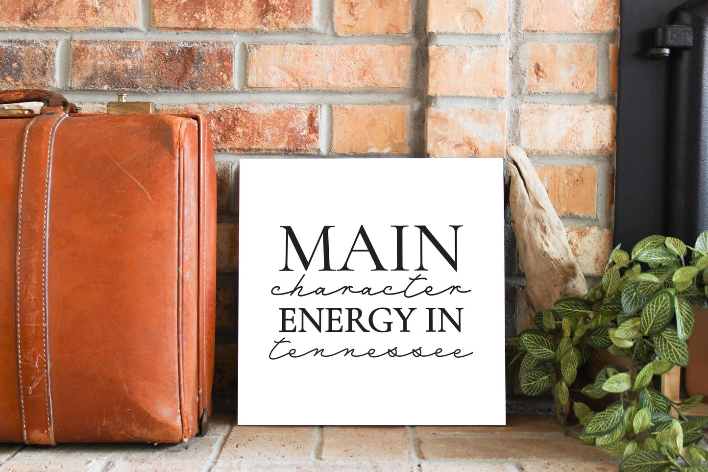 Minimalist B&W Tennessee Main Character Energy | Wood Sign | Eaches | Min 2