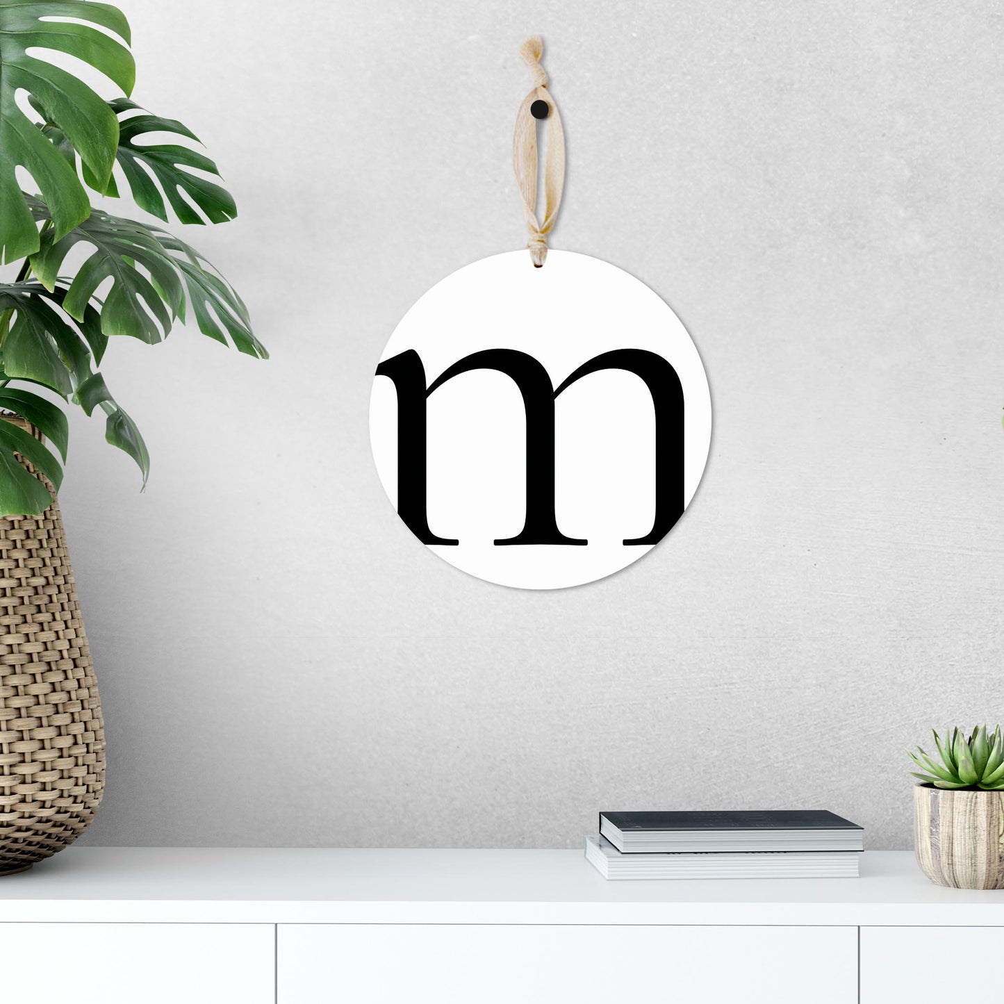 Minimalist Monogram M | Wood Ornament | Eaches | Min 1