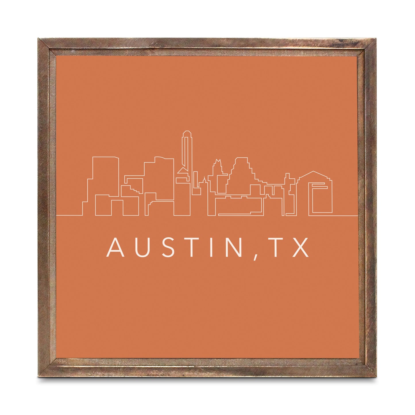 Modern Minimalist Texas Austin Skyline | Wood Sign | Eaches | Min 1