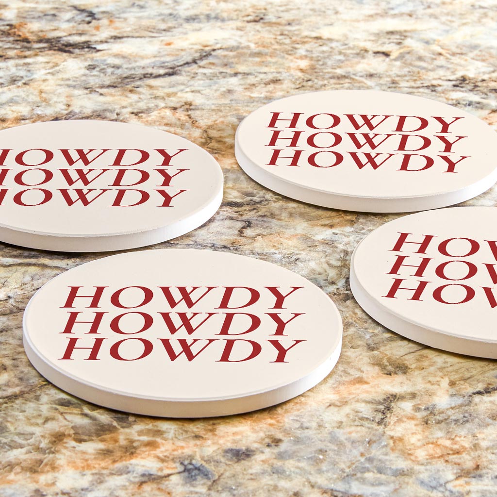 Modern Minimalist Texas Howdy | Absorbent Coasters | Set of 4 | Min 2