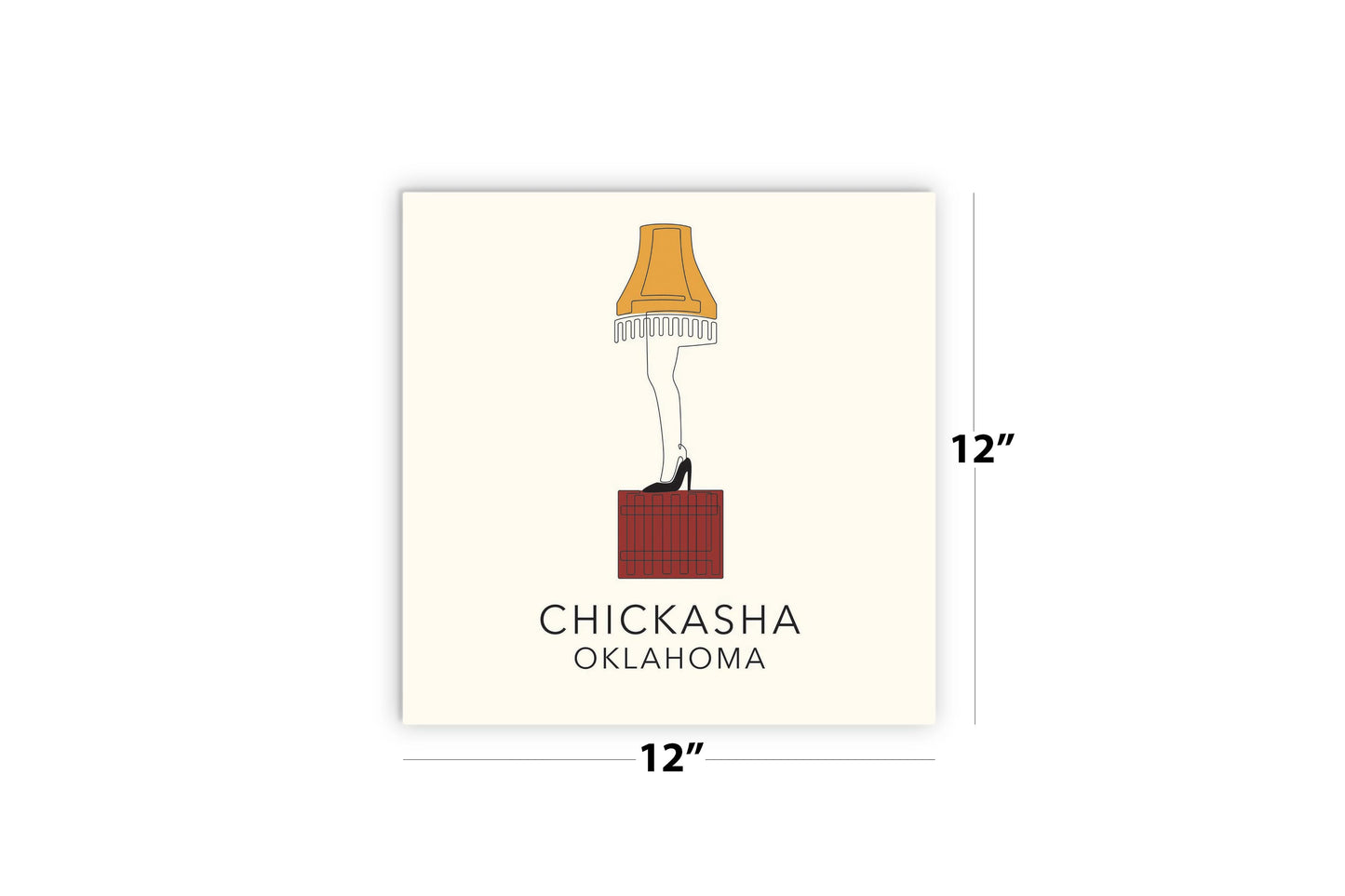 Modern Minimalist Oklahoma Colorful Chickasha Leg Lamp | Wood Sign | Eaches | Min 2