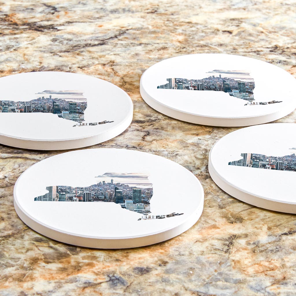 New York State Shape Picture| Absorbent Coasters | Set of 4 | Min 2