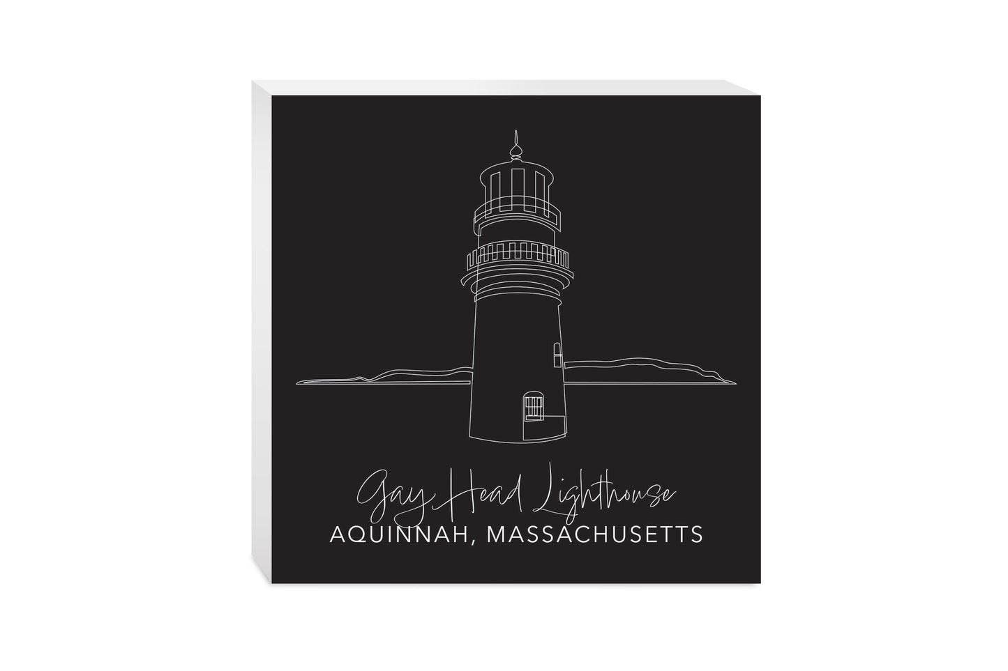 Black Gay Head Lighthouse | Wood Block | Eaches | Min 2