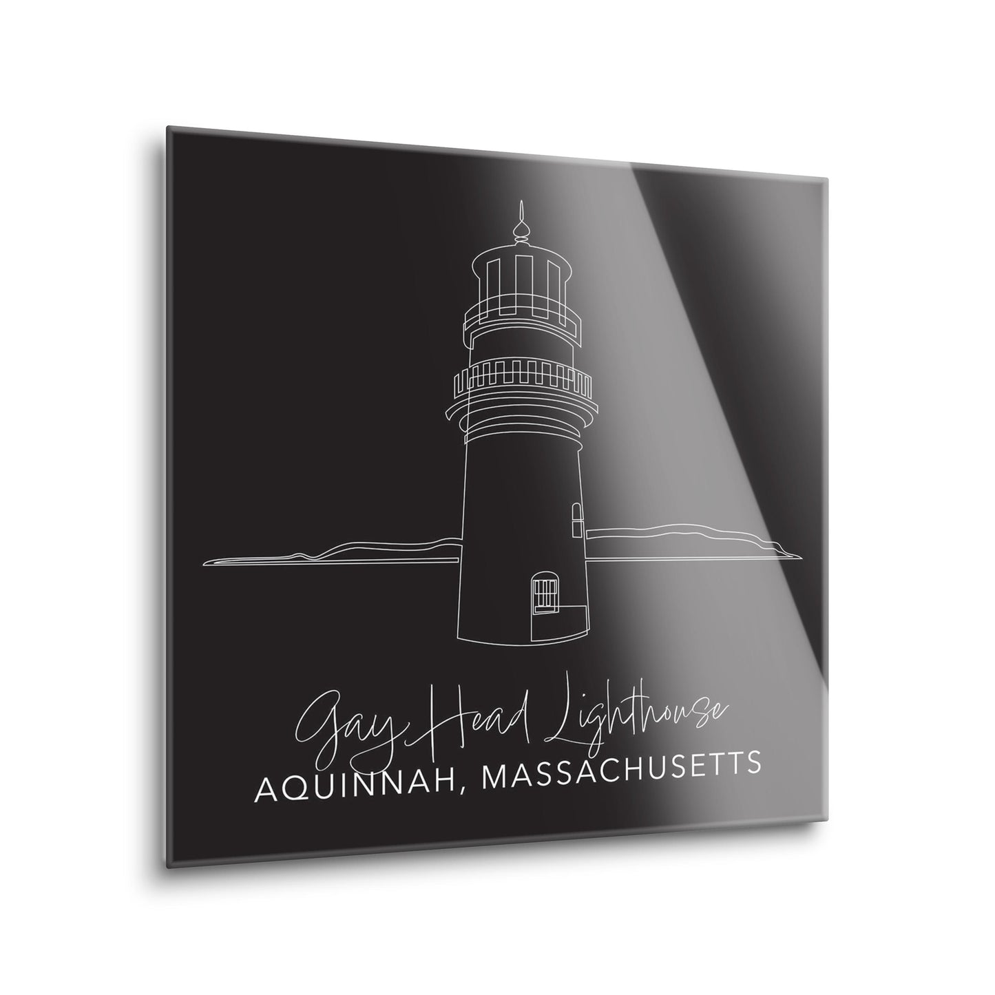 Black Gay Head Lighthouse | Hi-Def Glass Art | Eaches | Min 2