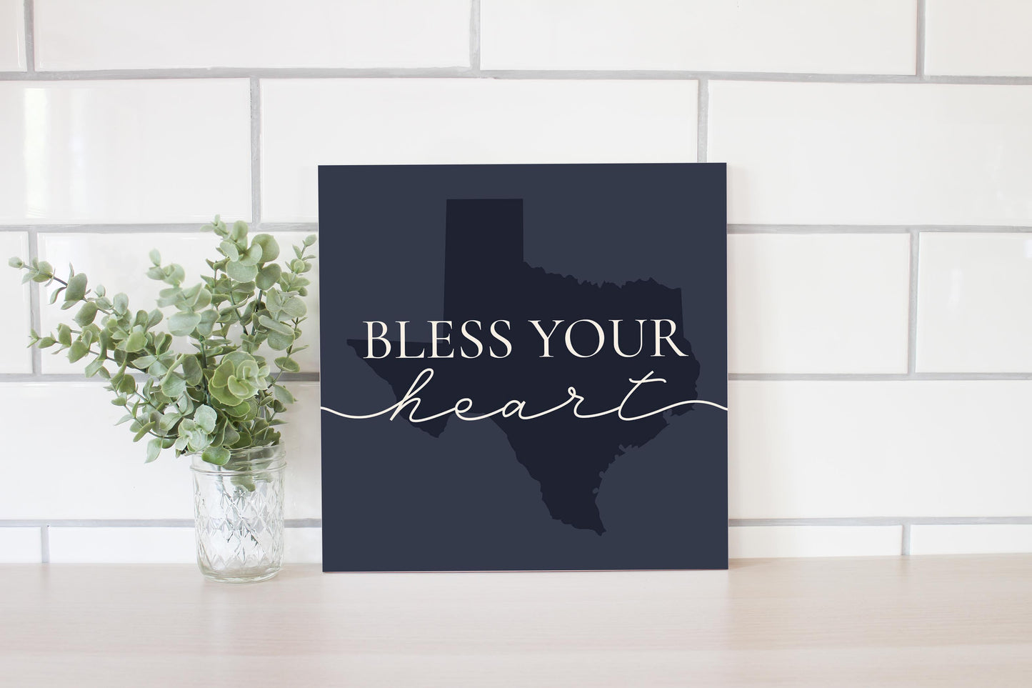 Modern Minimalist Texas Bless Your Heart | Wood Sign | Eaches | Min 2