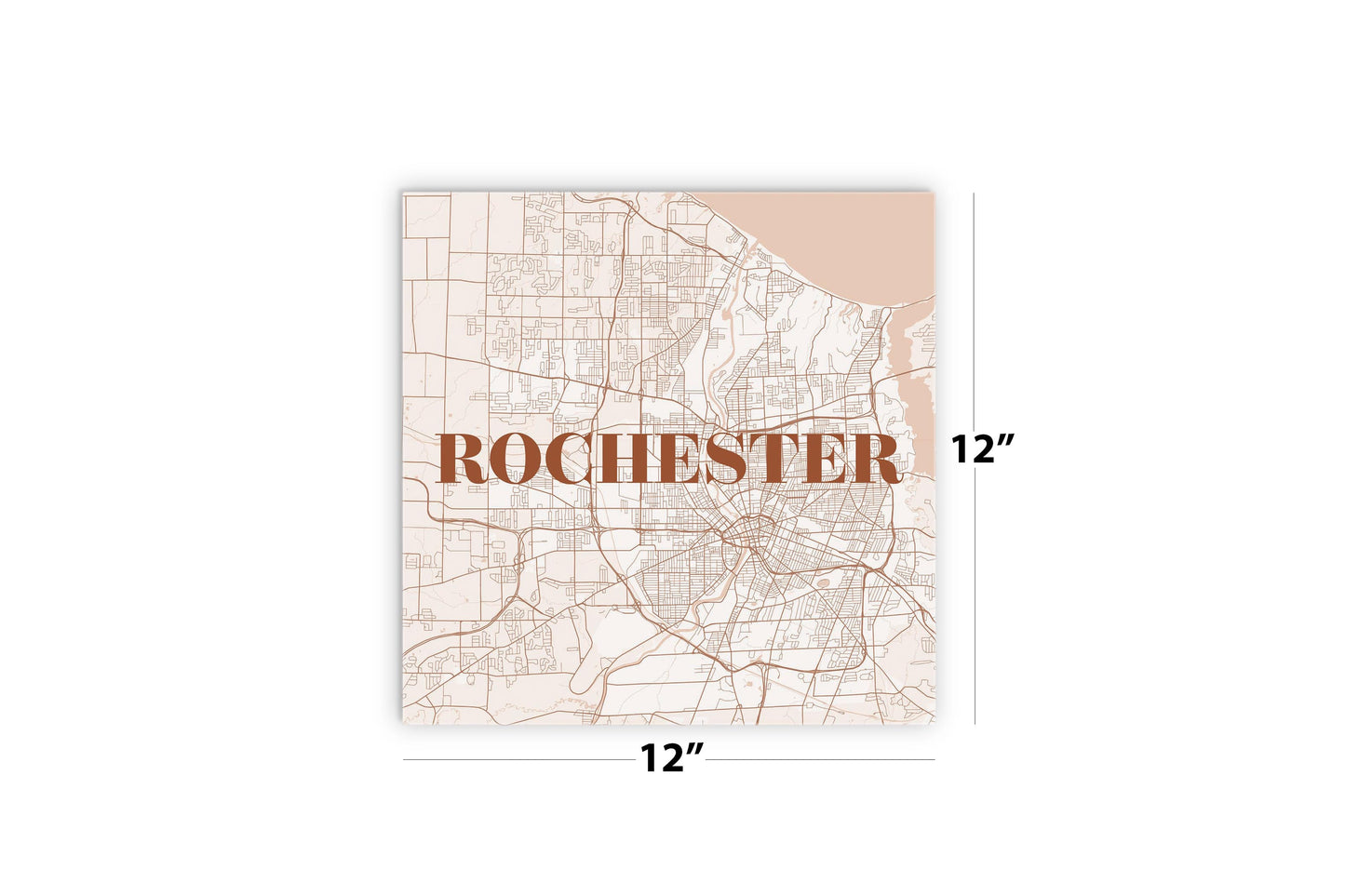 Modern Minimalist New York Rochester Map | Wood Sign | Eaches | Min 2