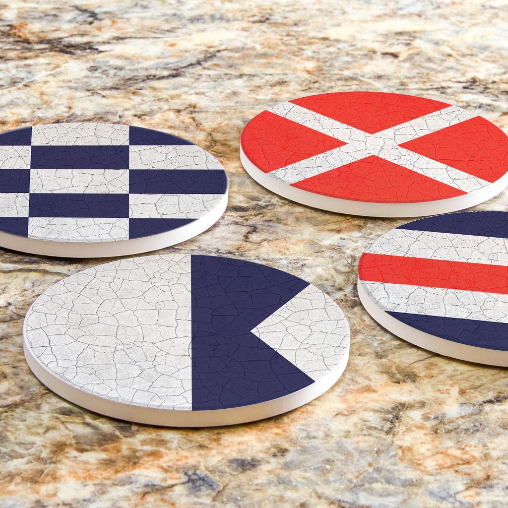 Nautical Flags | Absorbent Coasters | Set of 4 | Min 2