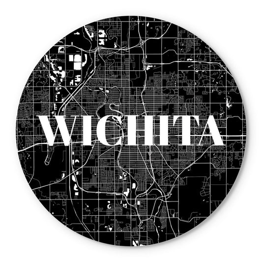 Minimalist B&W Kansas Wichita Map | Wood Sign | Eaches | Min 1