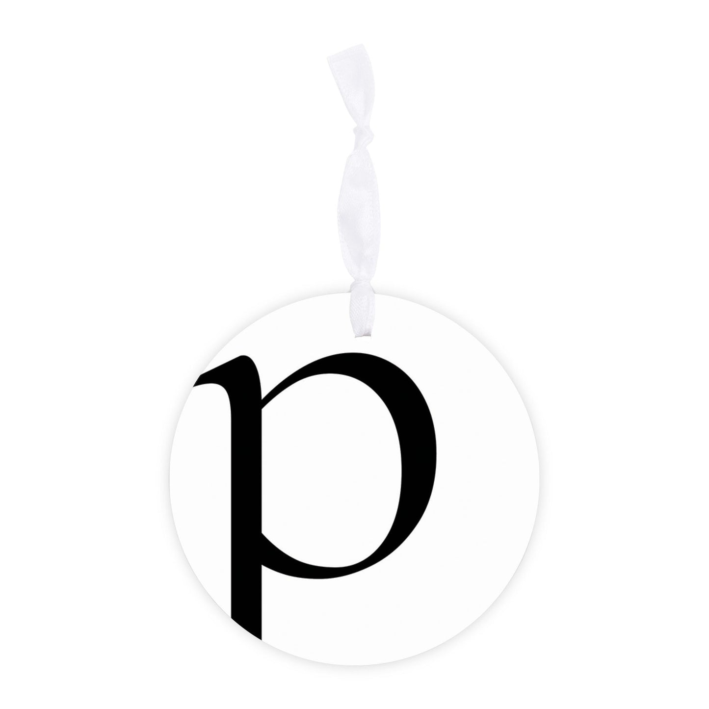 Minimalist Monogram P Circle| Wood Ornament | Eaches | Min 6