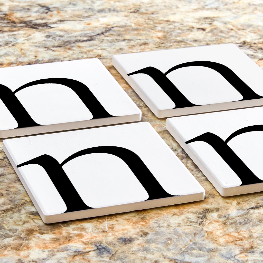 Minimal Monogram N | Absorbent Coasters | Set of 4 | Min 2