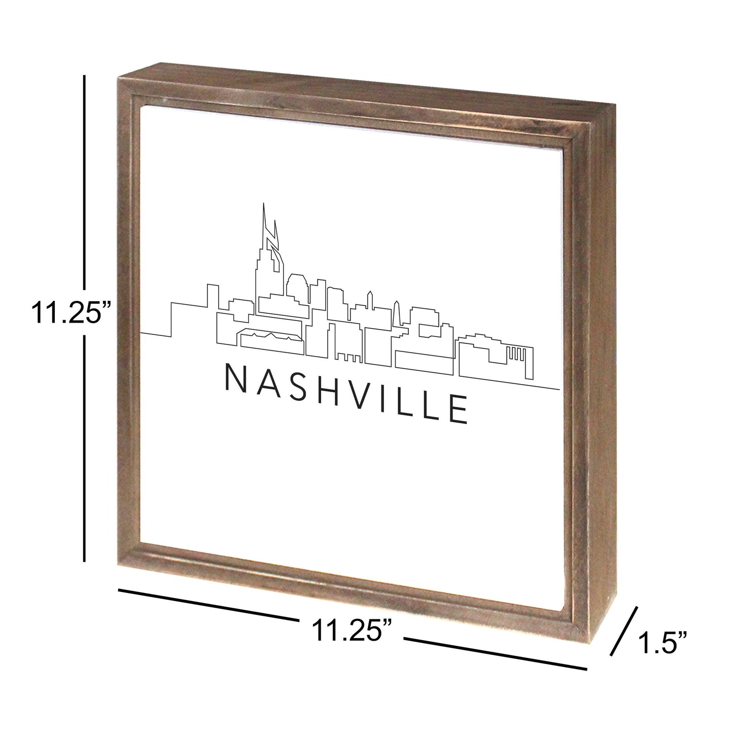 Minimalist B&W Tennessee Nashville Skyline | Wood Sign | Eaches | Min 1