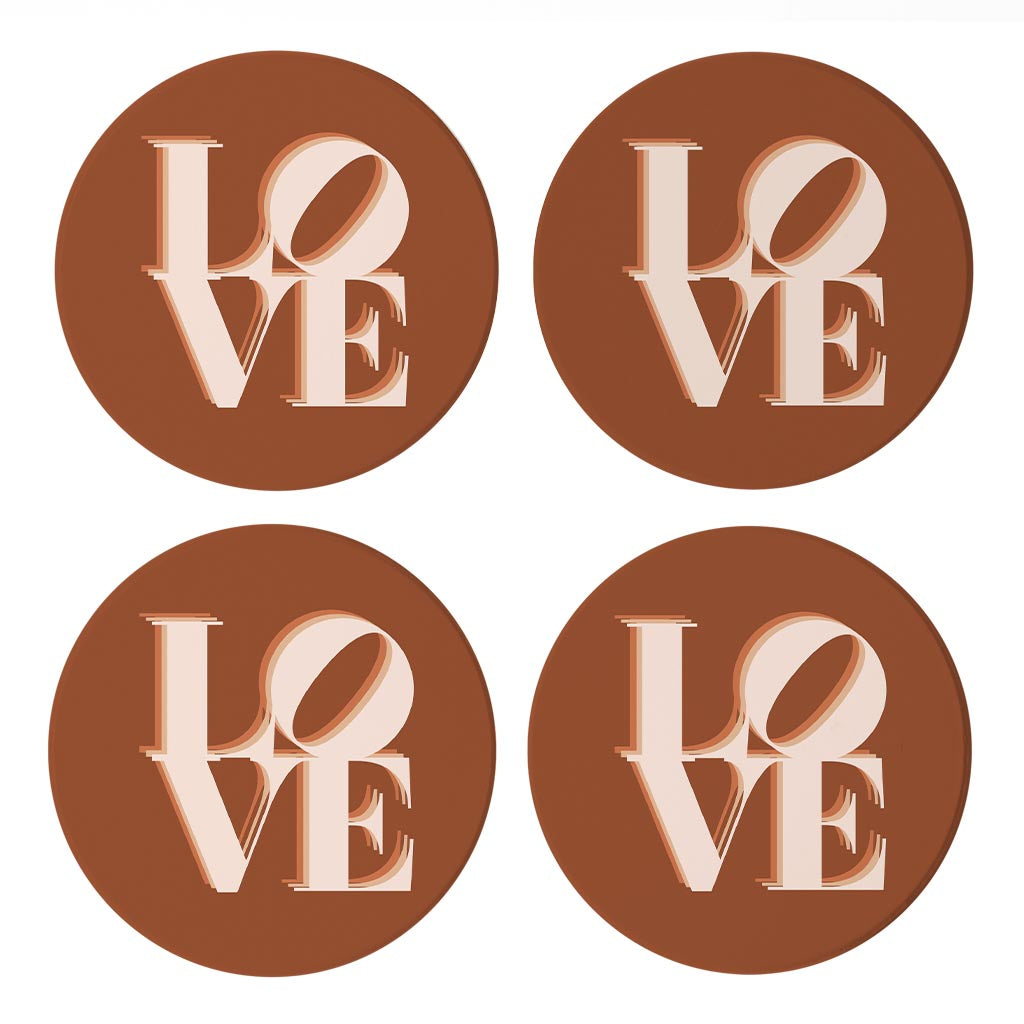 Modern Minimalist Pennsylvania Love Dark | Absorbent Coasters | Set of 4 | Min 2