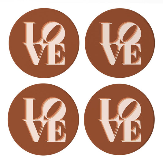 Modern Minimalist Pennsylvania Love Dark | Absorbent Coasters | Set of 4 | Min 2