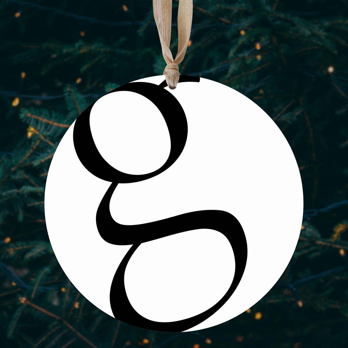 Minimalist Monogram G| Wood Ornament | Eaches | Min 1