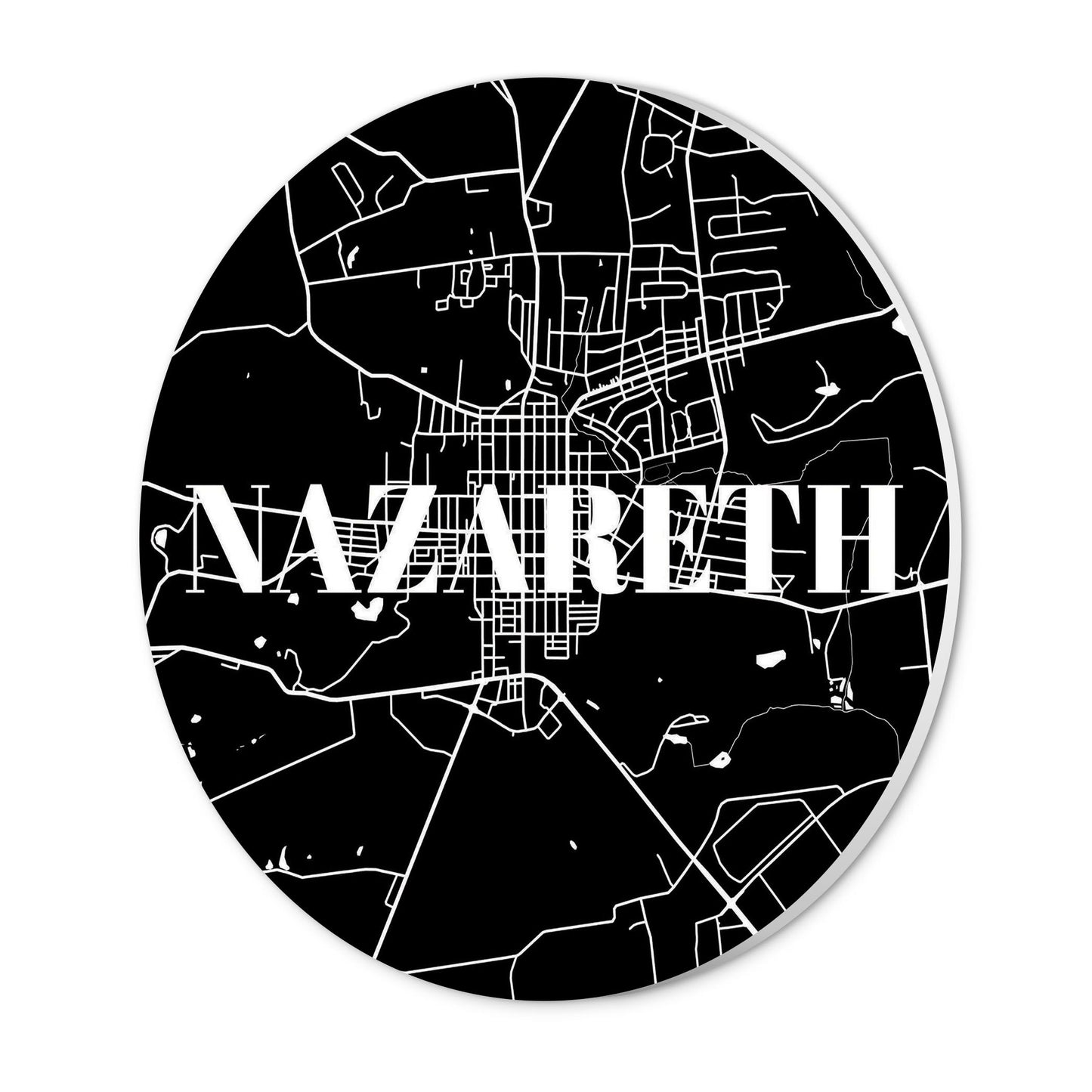 Minimalistic B&W Pennsylvania Nazareth Map | Wood Sign | Eaches | Min 1