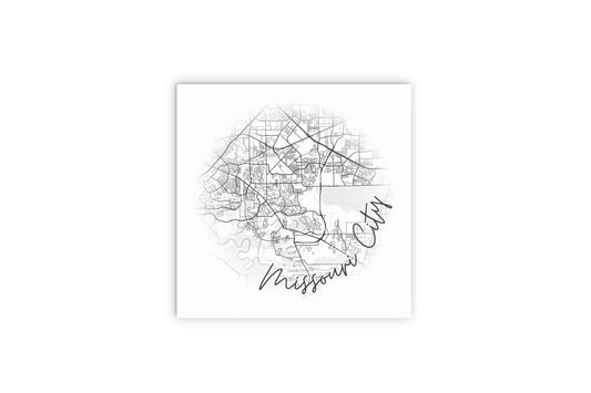 Minimalistic B&W Texas Missouri City Circle Map | Wood Sign | Eaches | Min 2