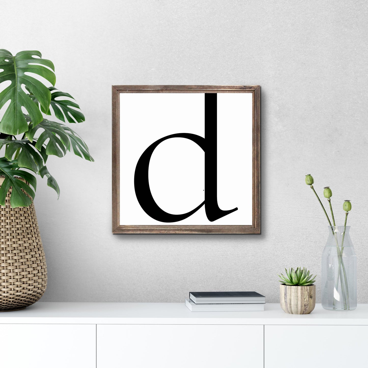 Minimalist Monogram D | Wood Sign | Eaches | Min 1