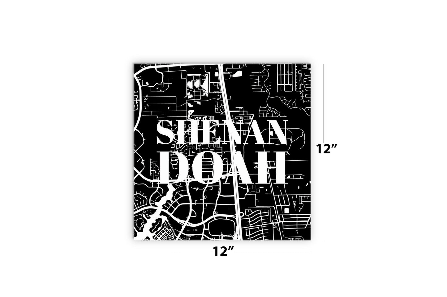 Minimalistic B&W Texas Shenandoah Map | Wood Sign | Eaches | Min 2