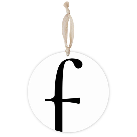 Minimalist Monogram F | Wood Ornament | Eaches | Min 1