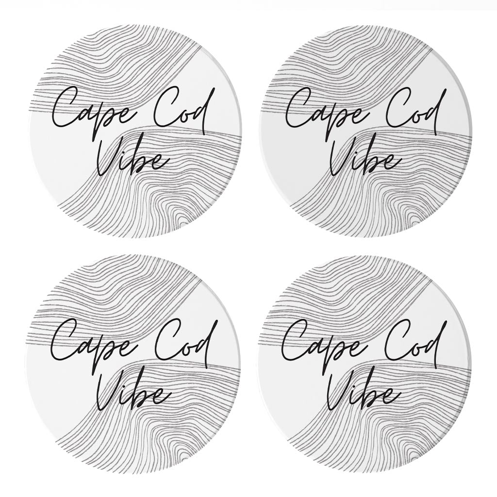 Minimalistic B&W Cape Cod Vibe| Absorbent Coasters | Set of 4 | Min 2