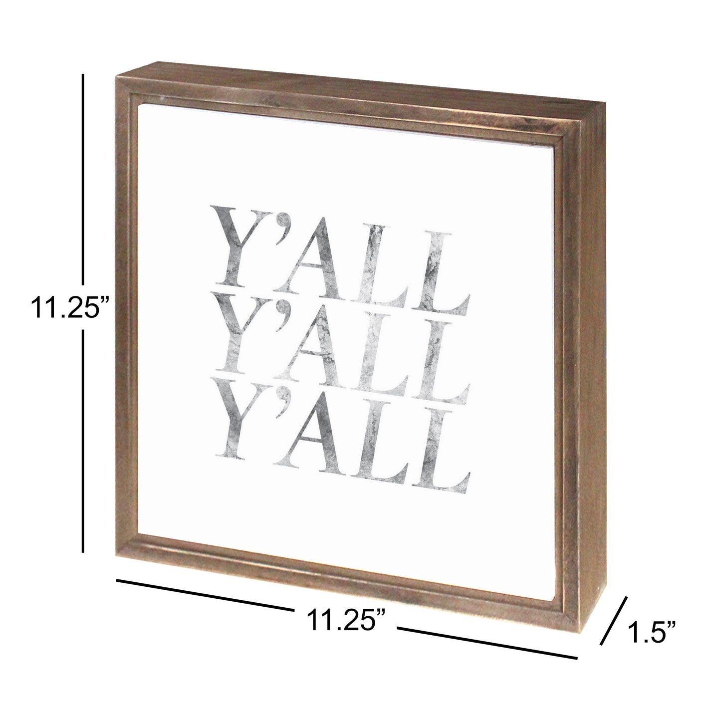 Minimalistic B&W Texas Textured Yall | Wood Sign | Eaches | Min 1