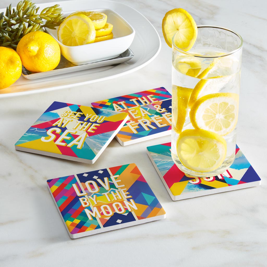 Bright Florida Patterns | Absorbent Coasters | Set of 4 | Min 2