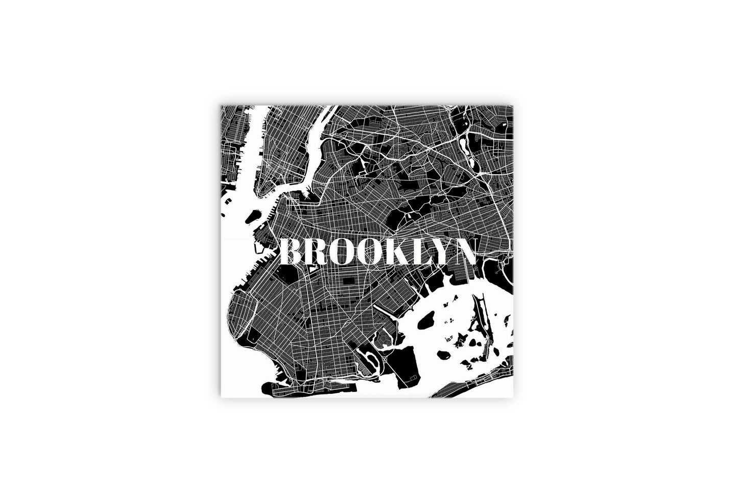 Minimalistic B&W New York Brooklyn Map | Wood Sign | Eaches | Min 2