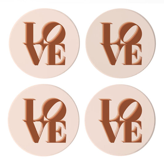 Modern Minimalist Pennsylvania Love Light | Absorbent Coasters | Set of 4 | Min 2