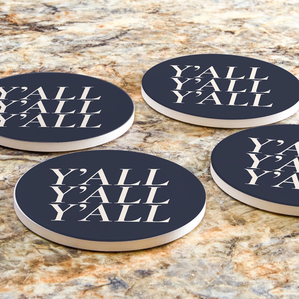 Modern Minimalist Texas Yall | Absorbent Coasters | Set of 4 | Min 2