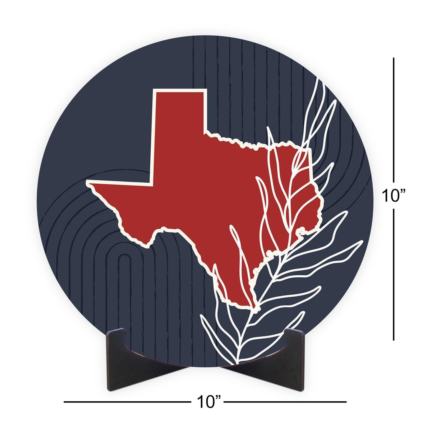 Modern Minimalist Texas Colors Shape Leaf | Wood Sign | Eaches | Min 1