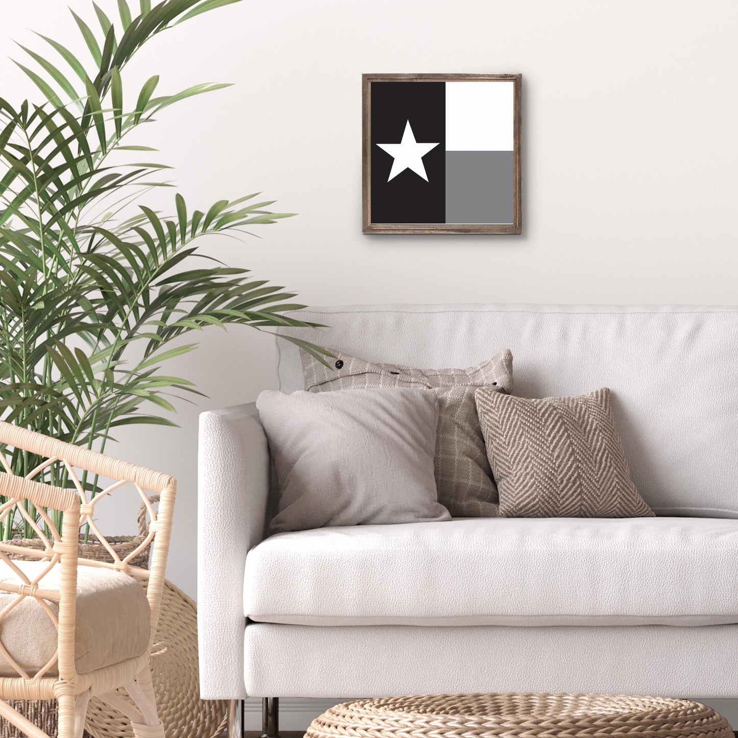 Minimalistic B&W Texas State Flag | Wood Sign | Eaches | Min 1