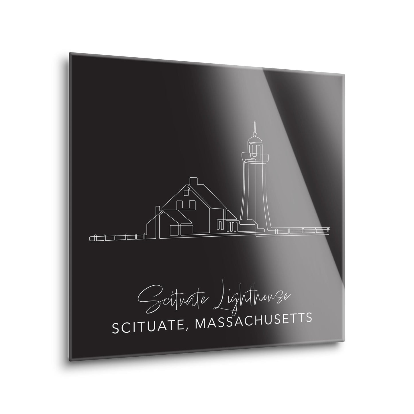 Black Scituate Lighthouse | Hi-Def Glass Art | Eaches | Min 2