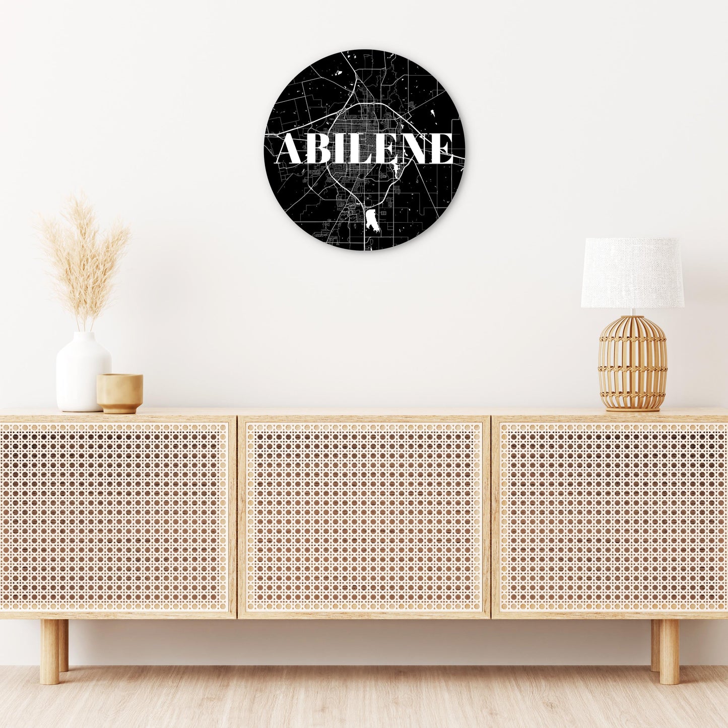 Minimalist B&W Texas Abilene Map | Wood Sign | Eaches | Min 1