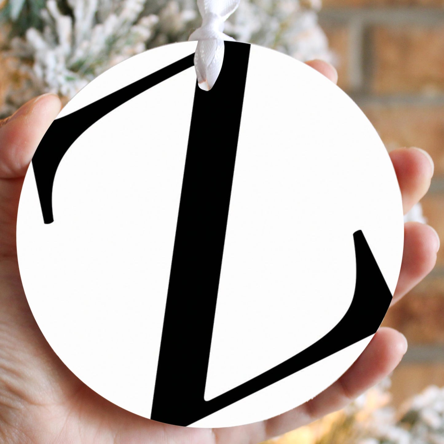 Minimalist Monogram Z Circle| Wood Ornament | Eaches | Min 6