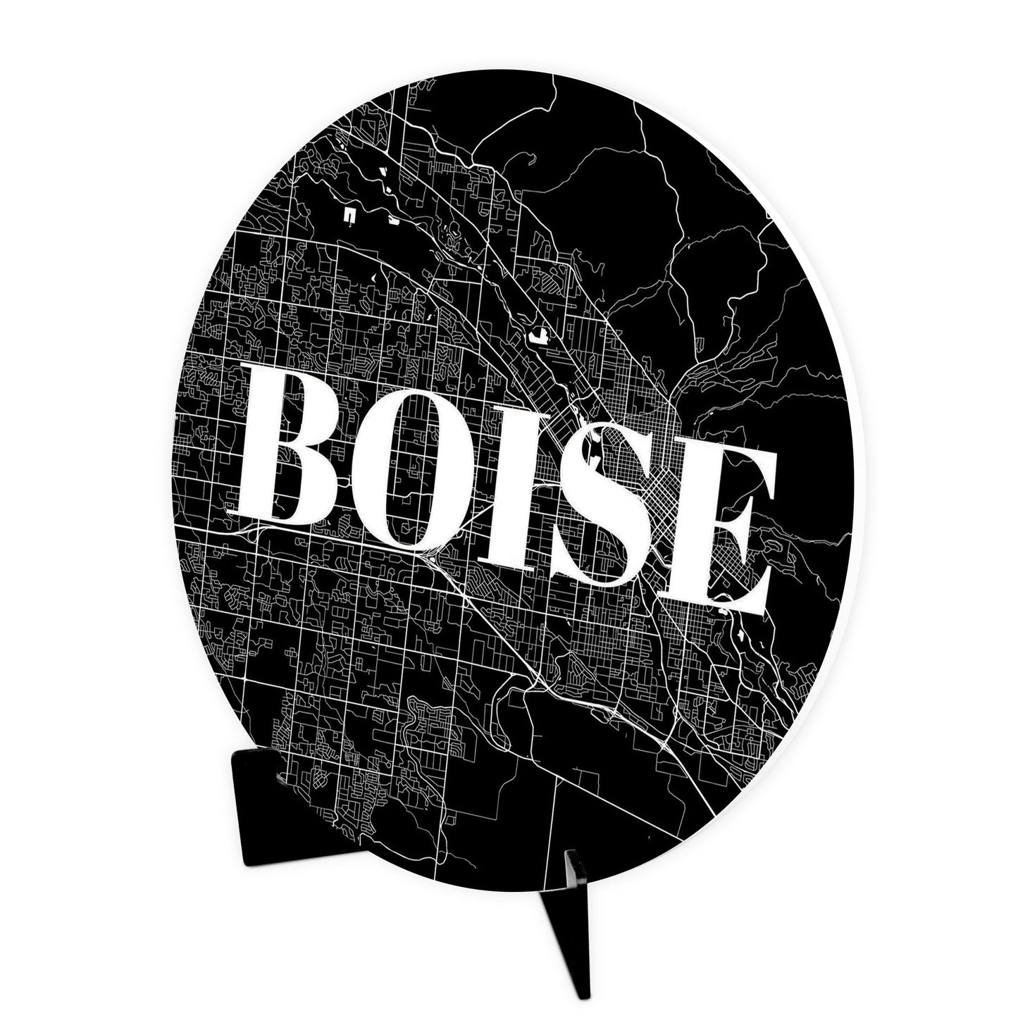 Minimalist B&W Idaho Boise Map | Wood Sign | Eaches | Min 1