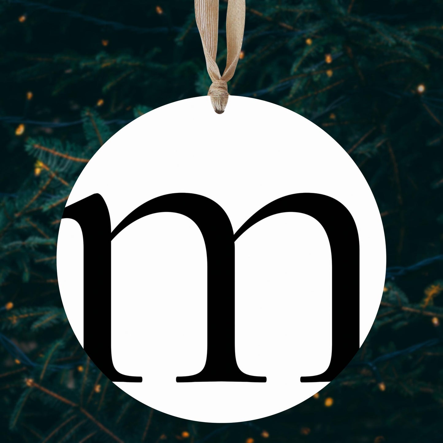 Minimalist Monogram M | Wood Ornament | Eaches | Min 1