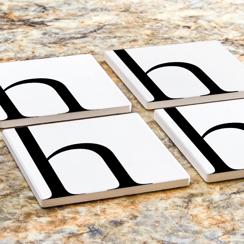 Minimal Monogram H | Absorbent Coasters | Set of 4 | Min 2