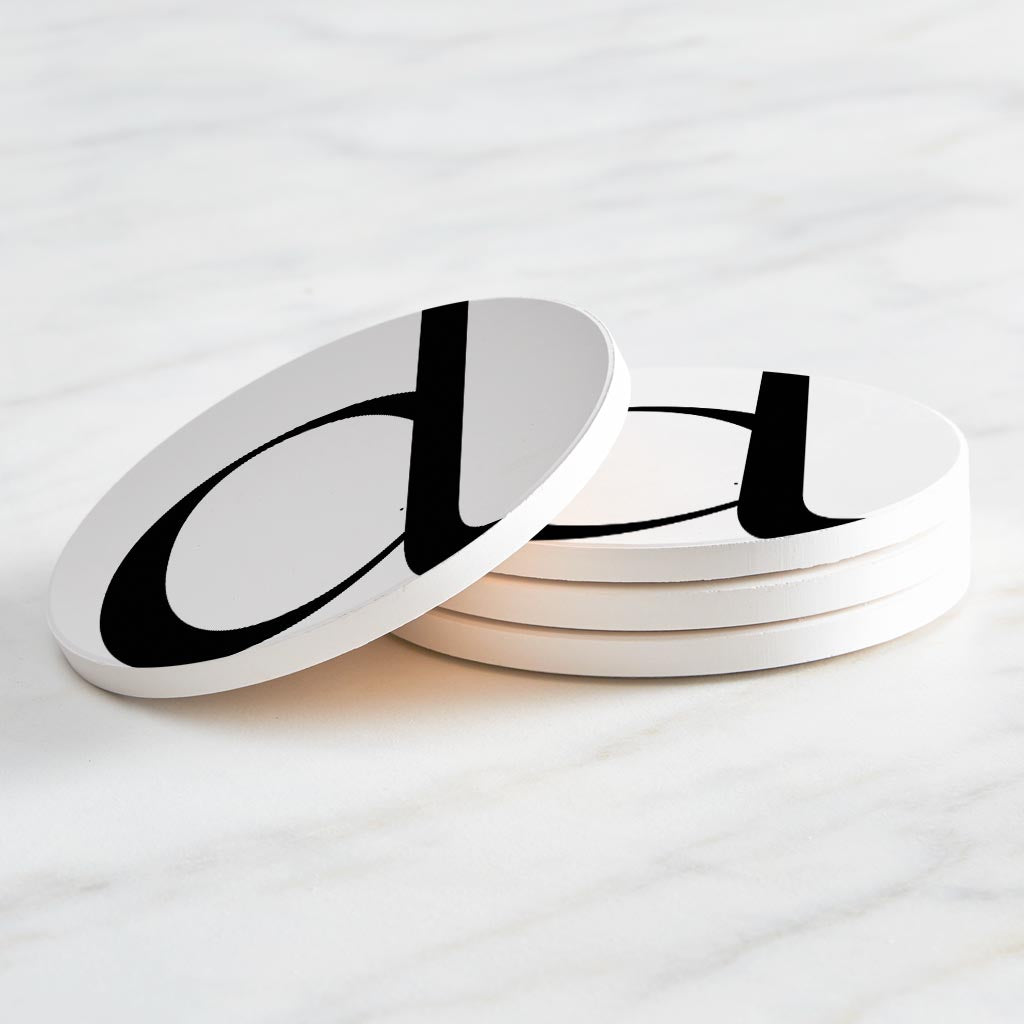 Minimalist Monogram D Circle | Absorbent Coasters | Set of 4 | Min 2