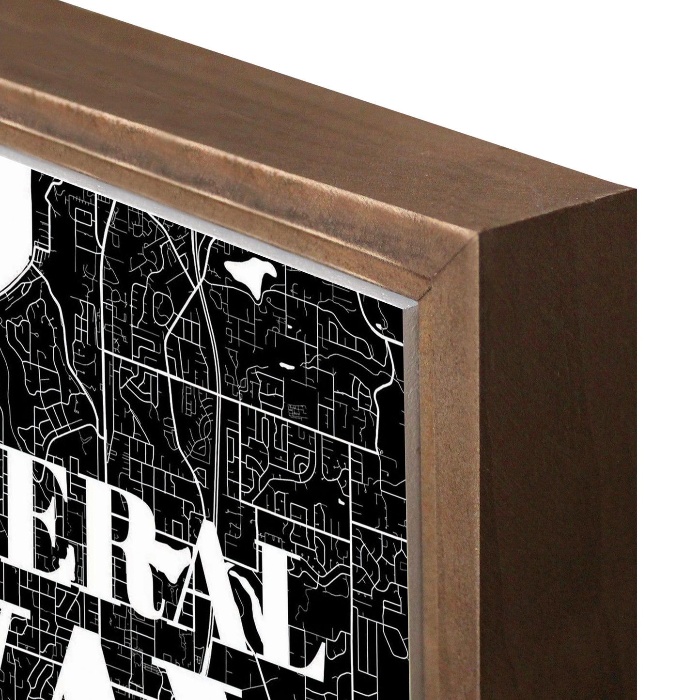 Minimalistic B&W Washington Federal Way Map | Wood Sign | Eaches | Min 1