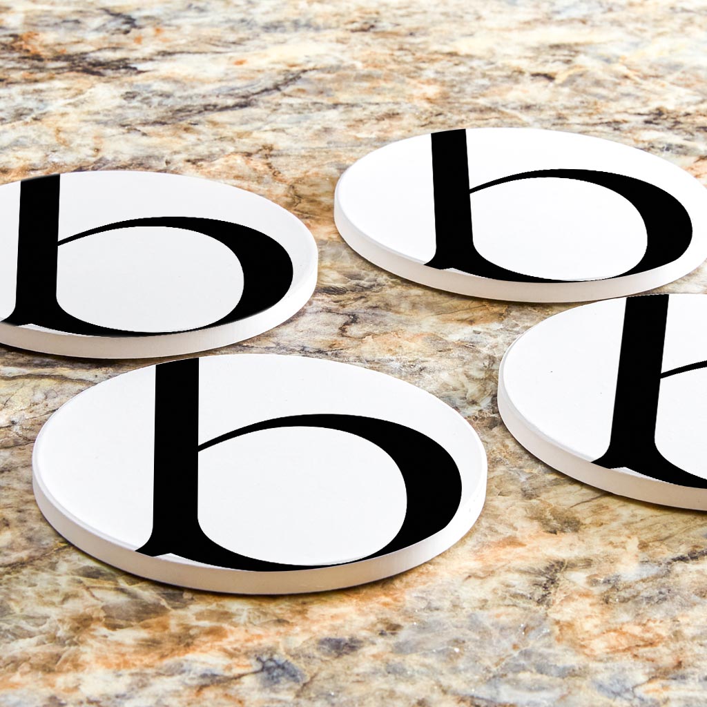 Minimalist Monogram B Circle | Absorbent Coasters | Set of 4 | Min 2